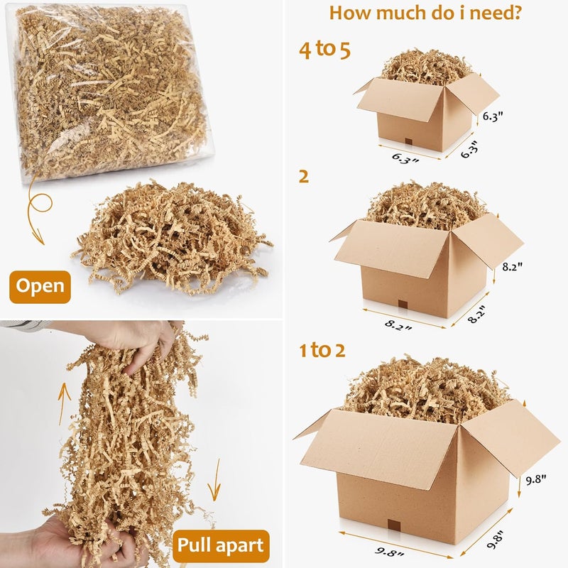 WUINOID Valentines Brown Crinkle Cut Paper Shred Filler for Gift Baskets Box Bags 1/2 LB, Shredded Paper Grass for Bridesmaid Thanksgiving Valentine's Day Mother's Day Easter Christmas Holiday Packaging Wrapping - Image 2